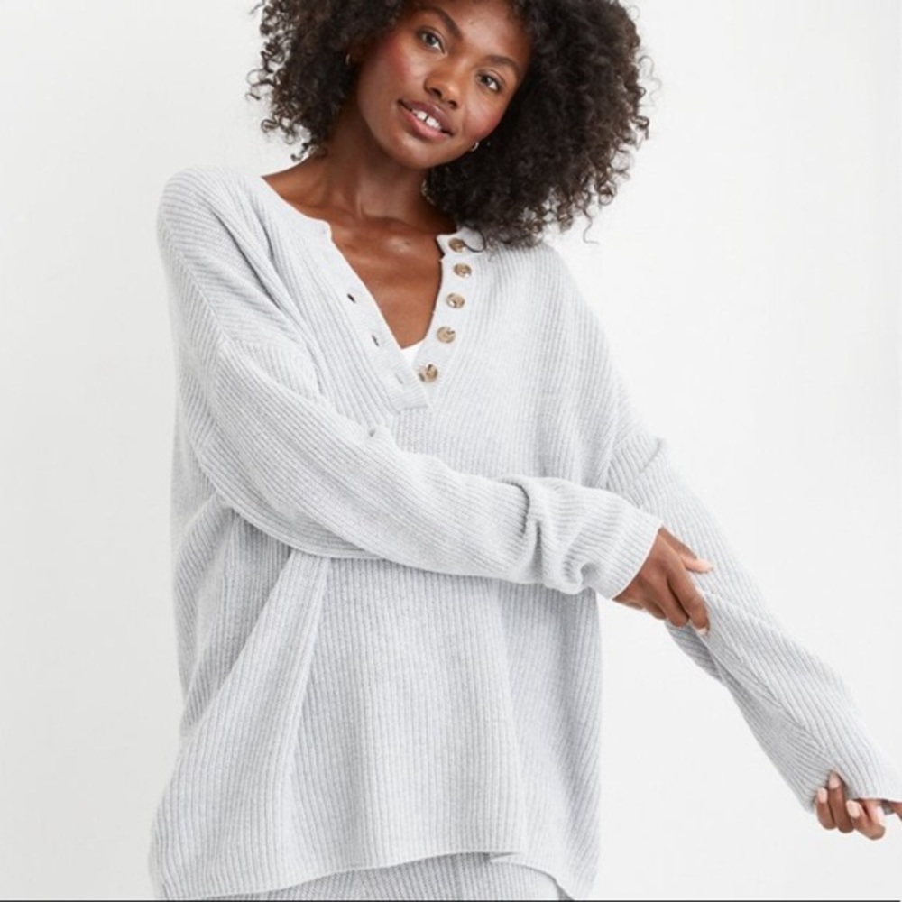 COPY - Aerie • Oversized Henley Sweater
